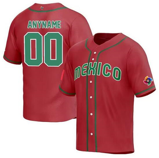 Youth Mexico Baseball ACTIVE PLAYER Custom 2023 Red World Baseball Classic Stitched Baseball Jersey